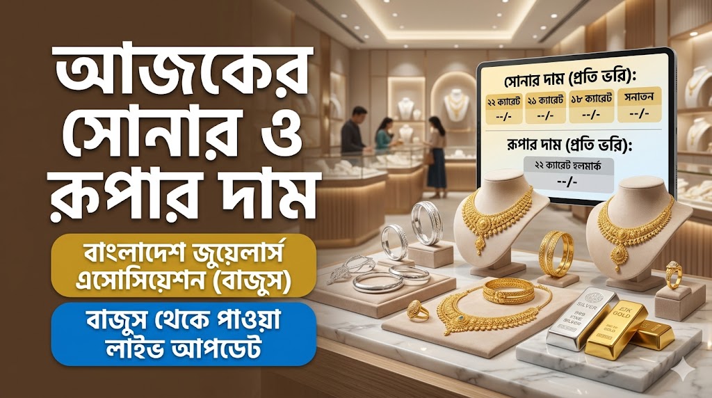 Gold and Silver Price Today in Bangladesh - বাংলাদেশ জুয়েলার্স এসোসিয়েশন বাজুস থেকে পাওয়া আজকের সোনার দাম লাইভ আপডেট